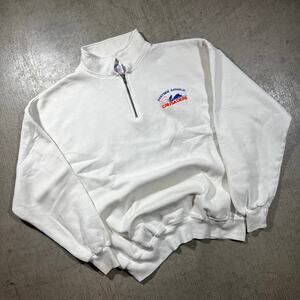 Vintage 90s Eastside Catholic Crusaders Quarter Zip Sweatshirt 2XL White